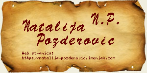 Natalija Pozderović vizit kartica